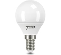 Лампа Gauss Шар 9.5W 950lm 6500K E14 LED 1/10/50 105101310 19869448