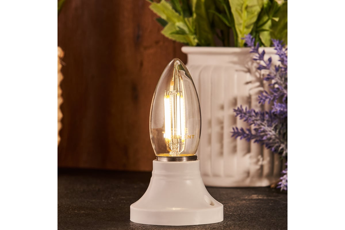 Филаментная лампа REXANT Свеча CN35 7.5 Вт 4000K E27 диммируемая 604 ...