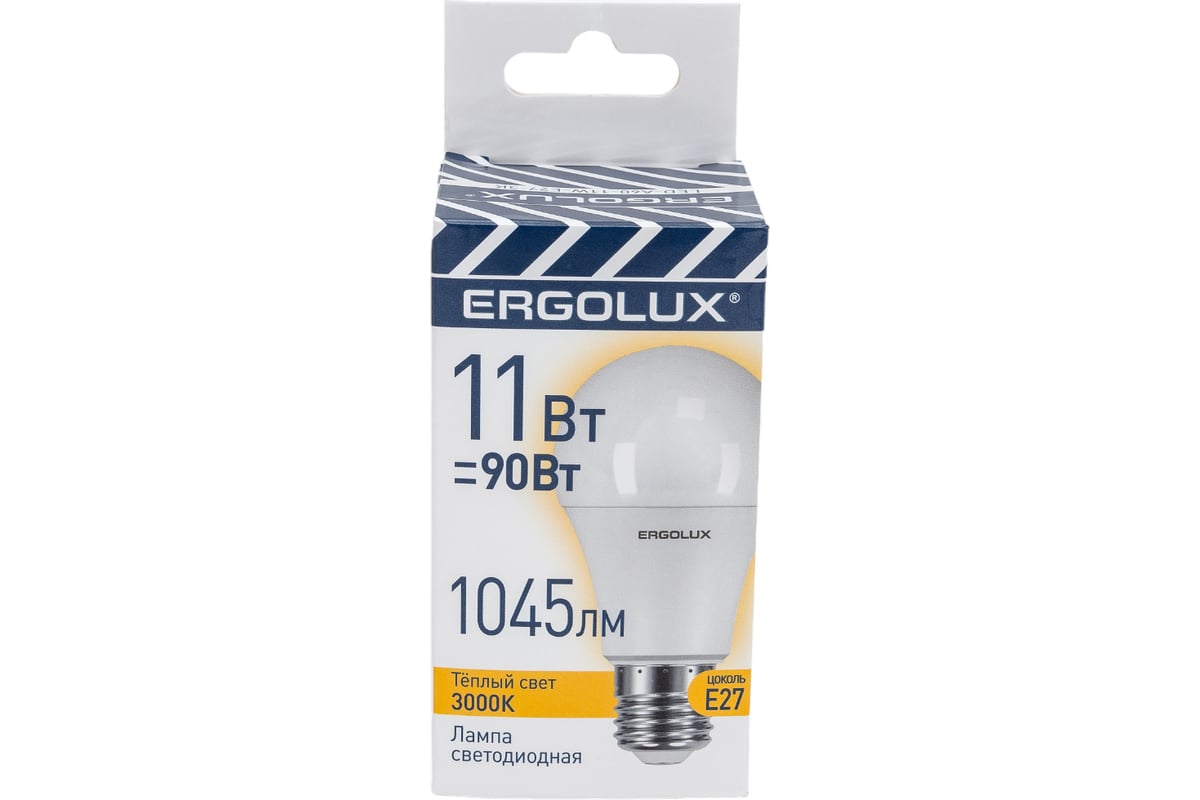 Светодиодная лампа ЛОН Ergolux LED-A60-11W-E27-3K ПРОМО 11Вт Е27 3000К ...