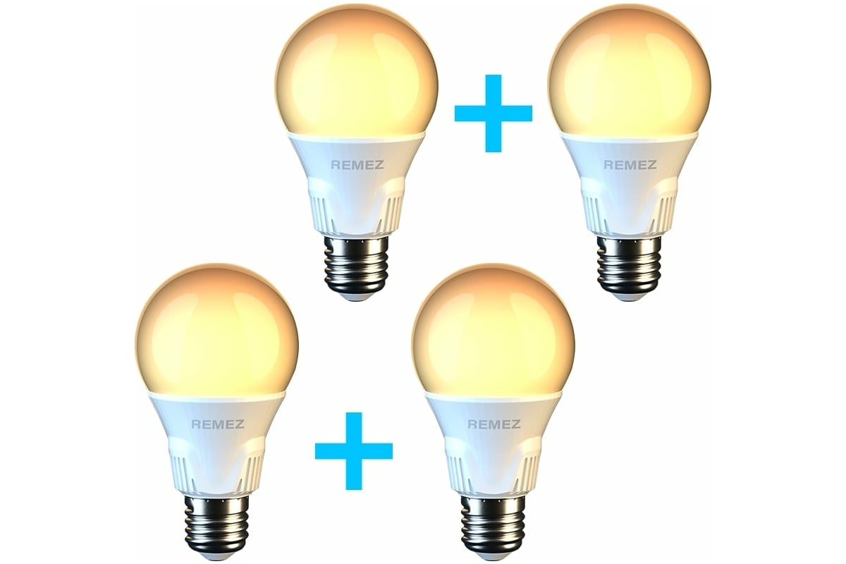 Набор светодиодных лампочек Remez RZ-4101-A60-E27-7W-3K - выгодная цена ...