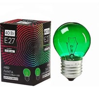 Лампа накаливания Luazon Lighthing E27, 40W, для белт лайта, зеленая, 220 В 3652877