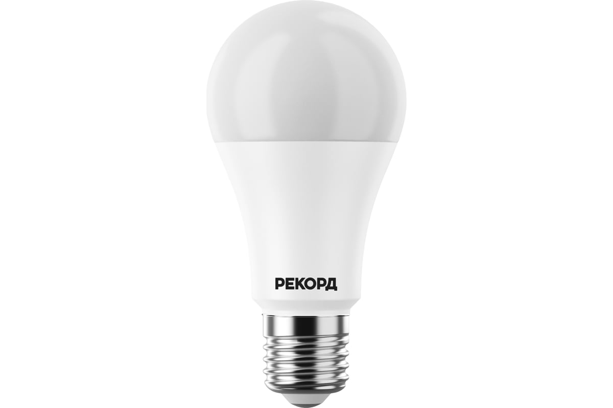 Светодиодная лампа рекорд led а60-u 12w е27 4000к 23952