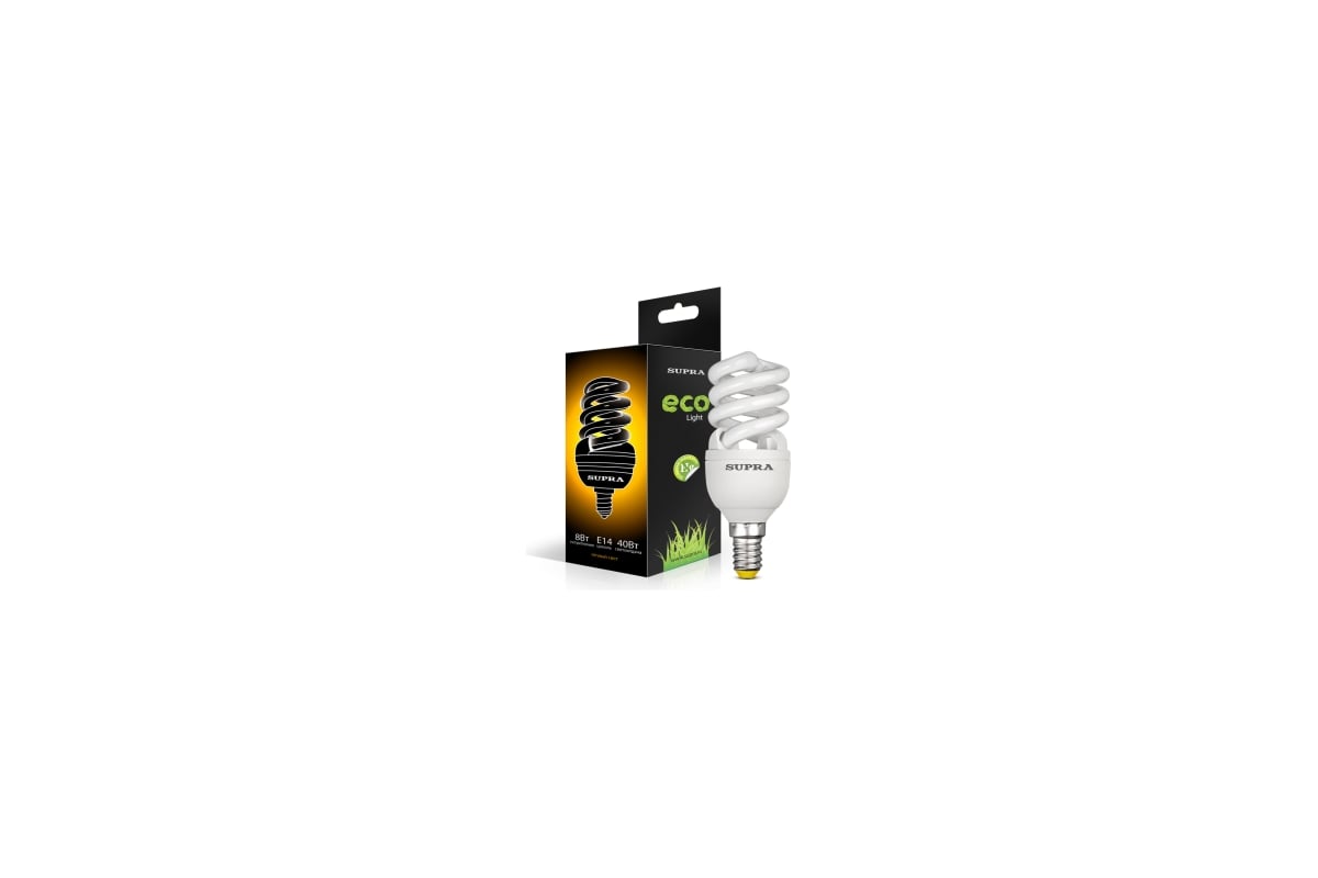 Энергосберегающая лампа Supra SL-FSP-8/2700/Е14 - выгодная цена, отзывы .