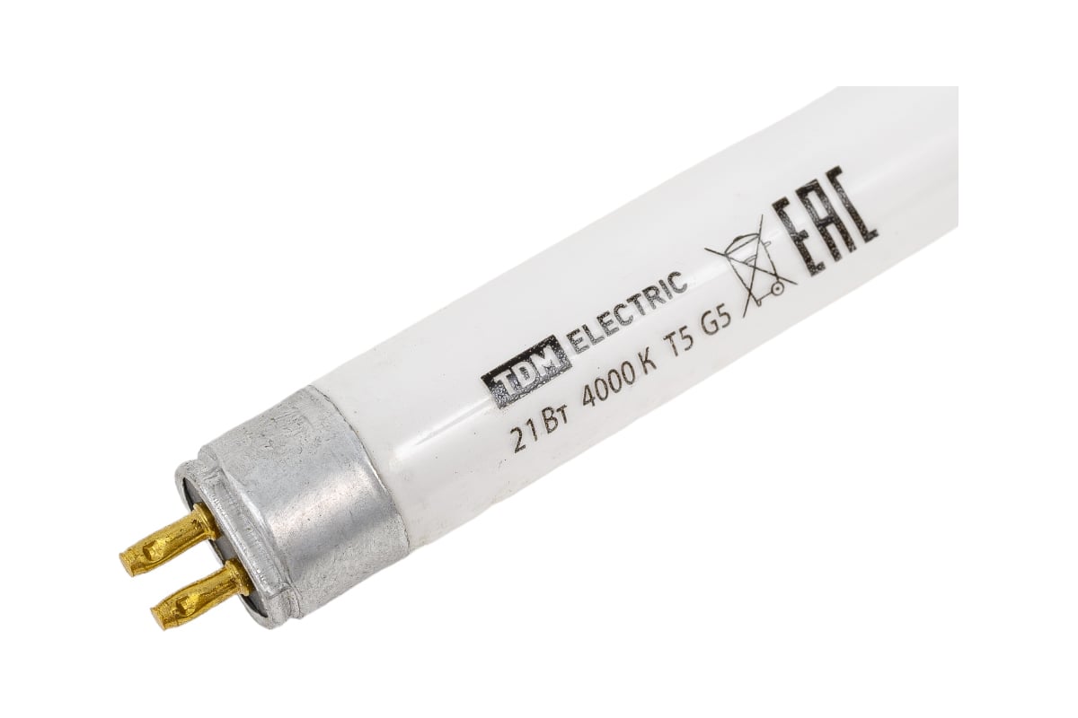 Люминесцентная линейная двухцокольная лампа TDM ЛЛ-16/21Вт T5 4000 К ...