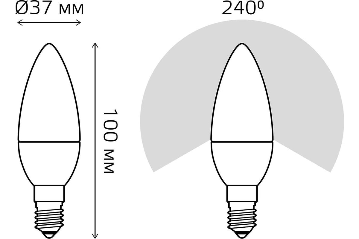 Лампа Gauss LED Candle E14 6.5W 100-240V 2700К SQ 103101107 - выгодная ...