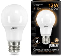 Лампа LED A60 globe 12W E27 3000K Gauss 102502112 15629249