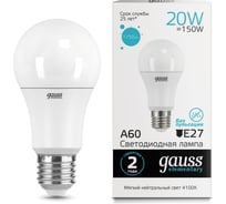 Светодиодная лампа Gauss Elementary A60 20W 1600lm 4100K E27 LED 1/10/50 23229 15629203