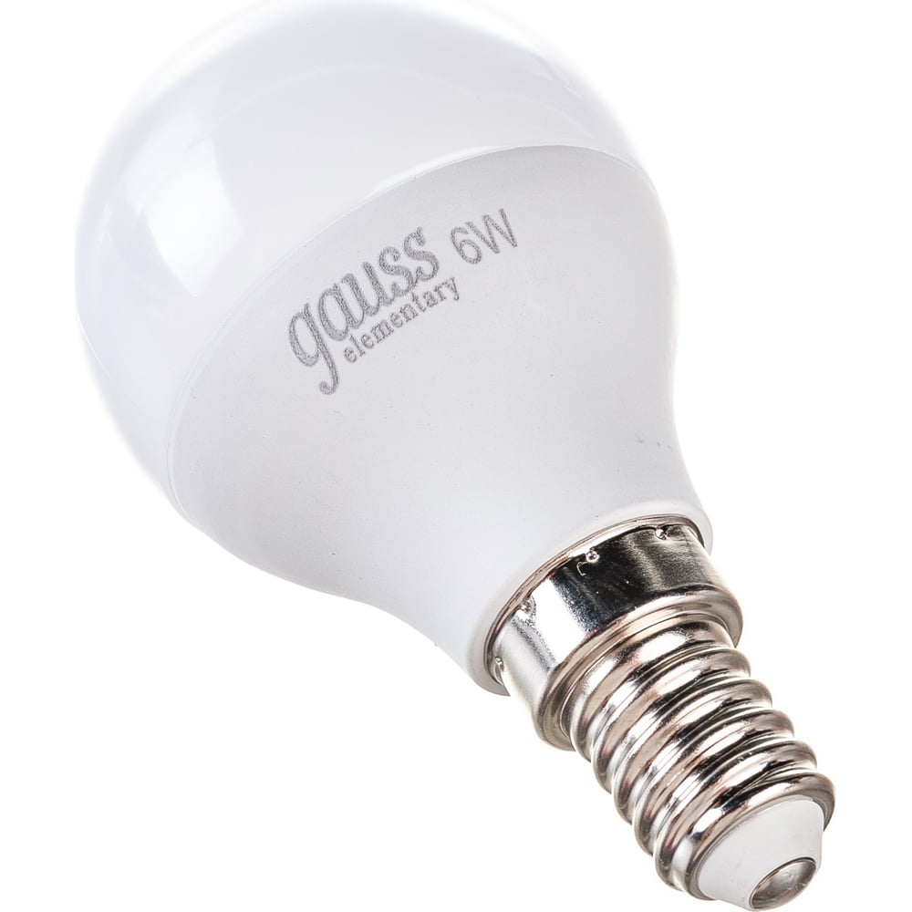 Лампа Gauss LED Elementary Globe 6W E14 4100K SQ 53126 - выгодная цена,  отзывы, характеристики, 1 видео, фото - купить в Москве и РФ