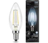 Лампа Gauss LED Filament Candle E14 5W 4100К SQ 103801205 15629467