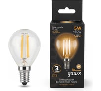 Лампа Gauss LED Filament Globe E14 5W 2700K SQ 105801105 15629411