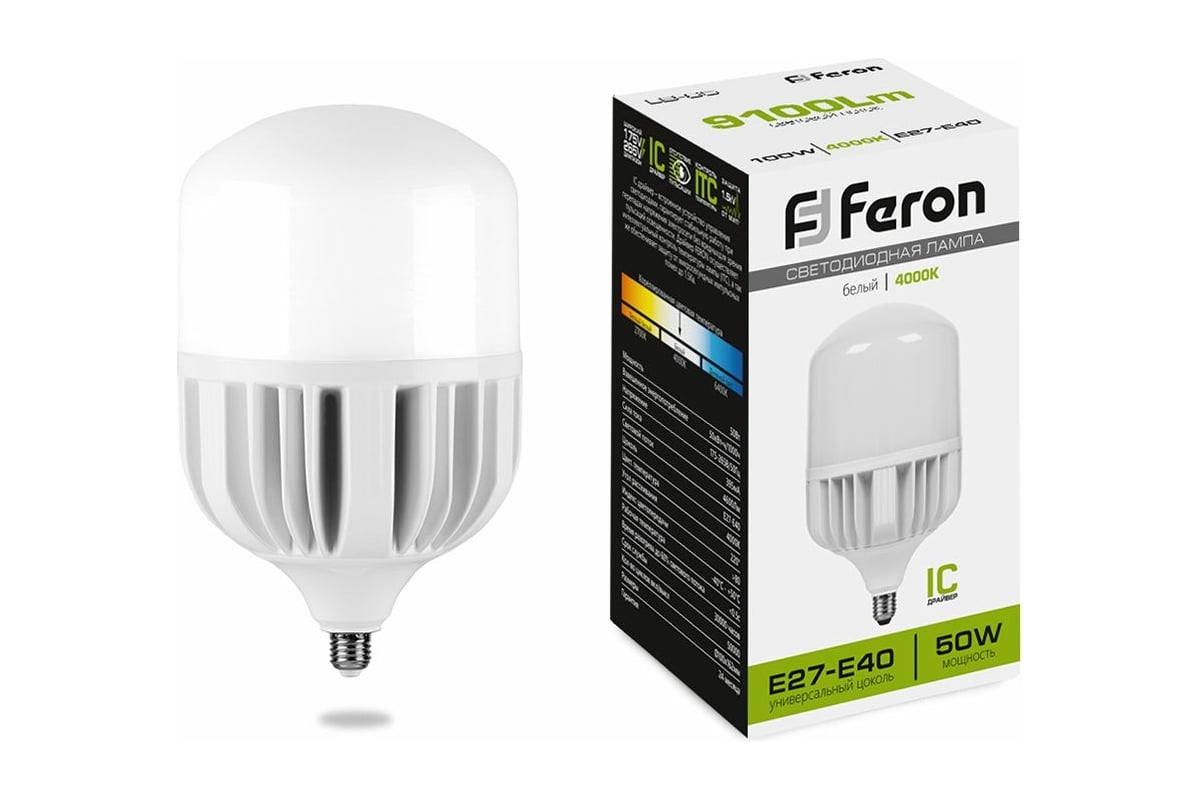 Светодиодная лампа 50W 230V E40 4000K Feron LB-65 25820