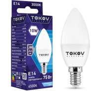 Светодиодная лампа TOKOV ELECTRIC 10вт с37 6500к е14 176-264в TKE-C37-E14-10-6.5K