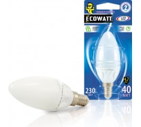Светодиодная лампа ECOWATT B35 230В 4.7W 4000K E14 холодный белый свет, свеча 4606400613992