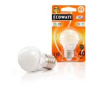 Светодиодная лампа ECOWATT P45 230В 4.7W 2700K E27 теплый белый свет, шарик 4606400613343