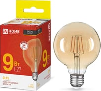 Светодиодная лампа IN HOME LED-GL-95-deco gold 9Вт 230В Е27 3000К 1040Лм золотистая 4690612036465 27179508