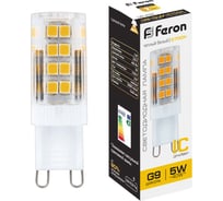 Светодиодная лампа FERON 5W 230V G9 2700K, LB-432 25769 15745570