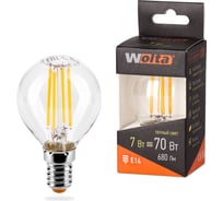 Лампа LED Wolta FILAMENT, 3000К, 25Y45GLFT7E14