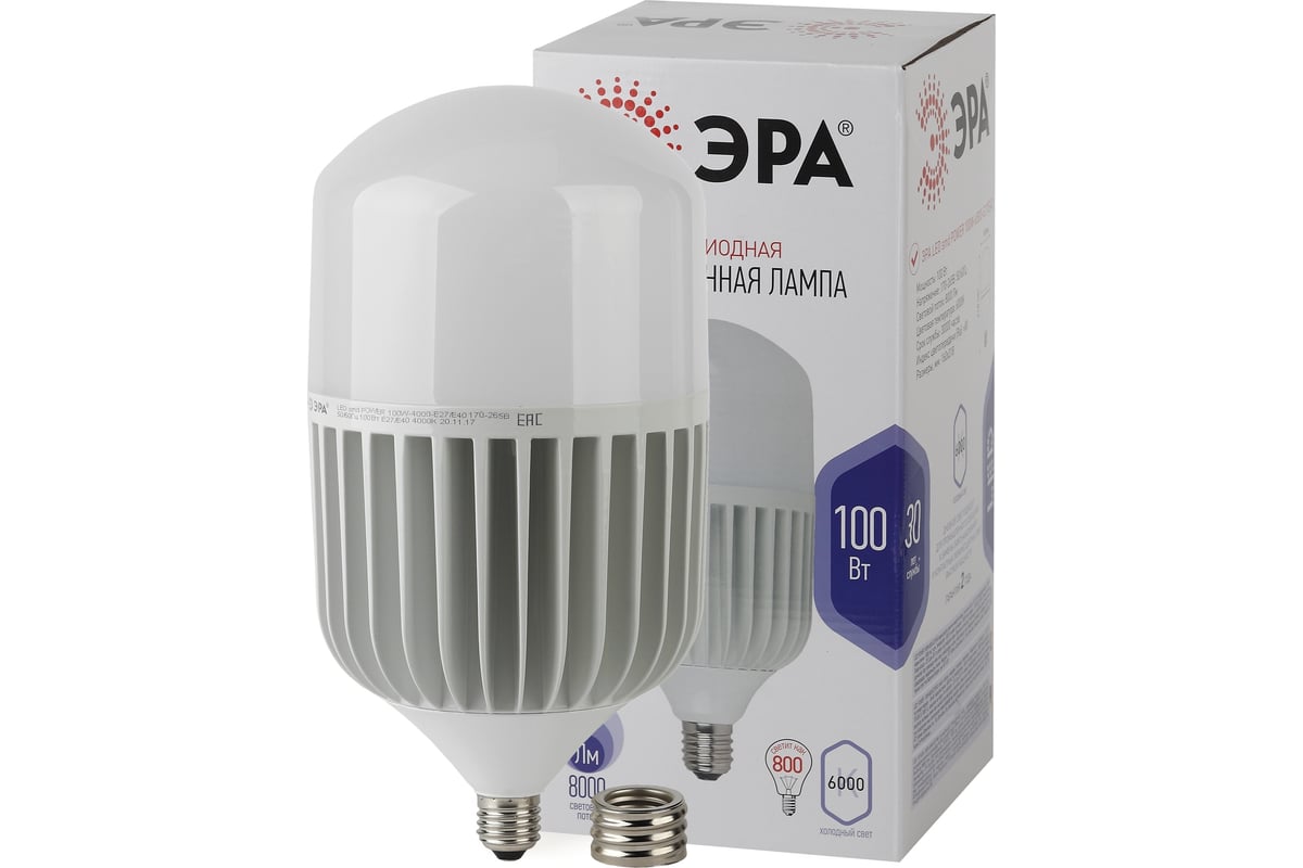 Светодиодная лампа ЭРА STD LED POWER T160-100W-6500-E27/E40 100Вт ...