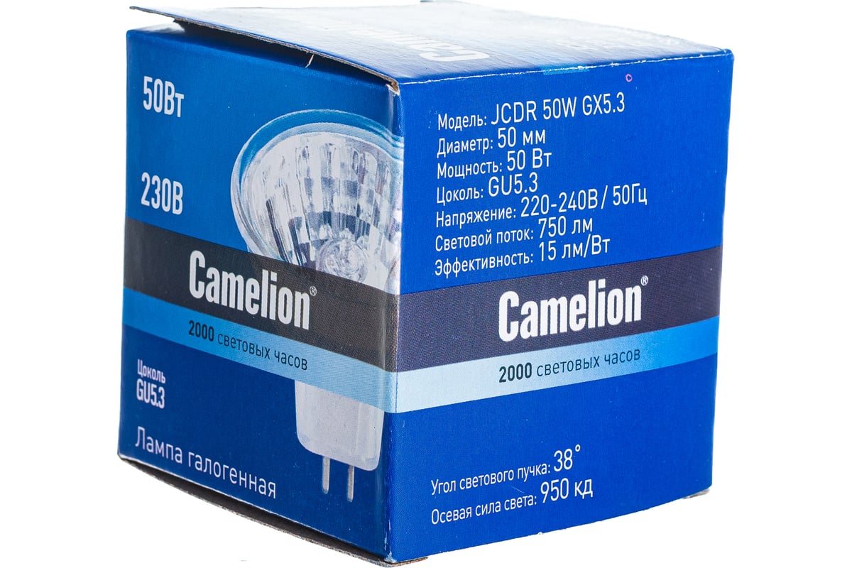 Галогенная лампа с защитным стеклом Camelion JCDR 50W 220V 50mm 1953 ...