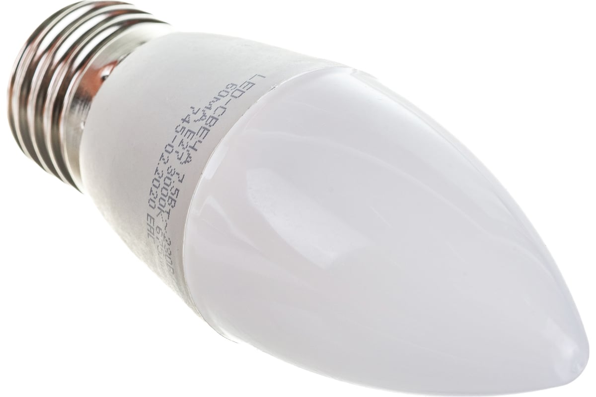 Светодиодная лампа ASD LED-СВЕЧА-standard 7.5Вт 230В Е27 3000К 675Лм ...