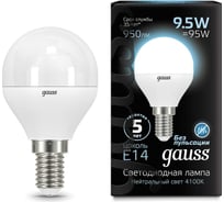 Лампа Gauss LED Шар E14 9.5W 950lm 4100K 105101210 15869247