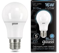 Светодиодная Лампа Gauss A60 16W 1520lm 4100K E27 LED 1/10/50 102502216 15869236