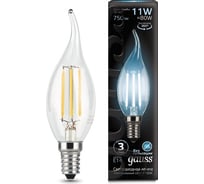 Лампа Gauss LED Filament Свеча на ветру E14 11W 750Лм 4100K SQ 104801211