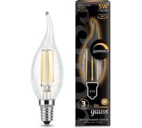 Лампа Gauss LED Filament Свеча на ветру dimmable E14 5W 420Лм 2700K SQ 104801105-D 15869284