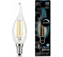 Лампа Gauss LED Filament Свеча на ветру dimmable E14 5W 450Лм 4100K SQ 104801205-D 15869285