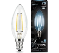 Лампа Gauss LED Filament Свеча E14 7W 580Лм 4100К SQ 103801207 15869259