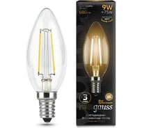 Лампа Gauss LED Filament Свеча E14 9W 680Лм 2700К SQ 103801109 15869260