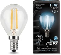 Лампа Gauss LED Filament Шар E14 11W 750Лм 4100K SQ 105801211 15869269