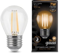 Лампа Gauss LED Filament Шар E27 7W 550Лм 2700K SQ 105802107 15869276