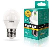 Светодиодная лампа Camelion LED12-G45/830/E27 12Вт 220В 13694 15906490