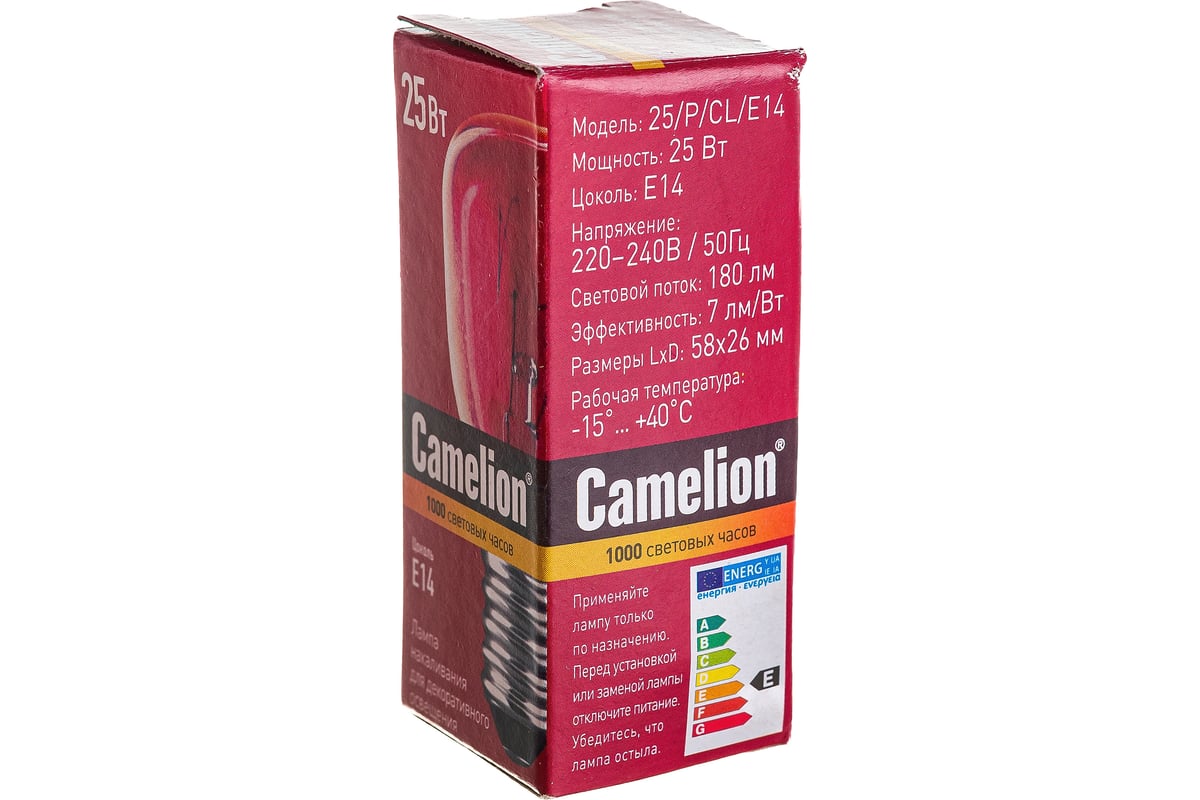 Мини-лампа накаливания Camelion 25/P/CL/E14 Т26 13649 - выгодная цена ...