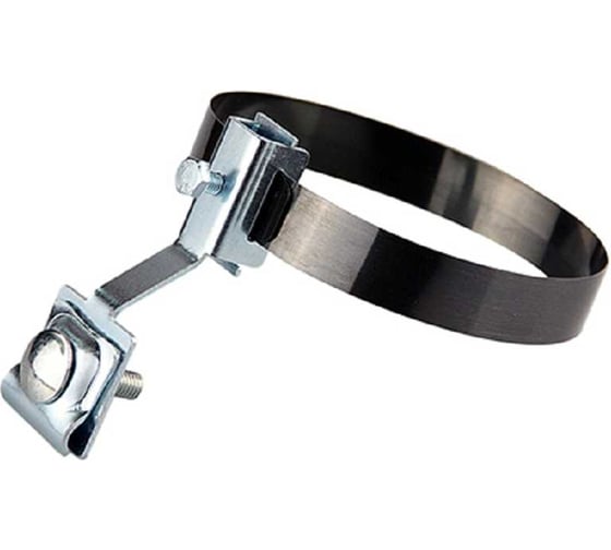 Держатель молниепроводника на трубе Protectpro универсальный ф0-80 мм, нерж полоса, держатель нерж. 4031Inox 1