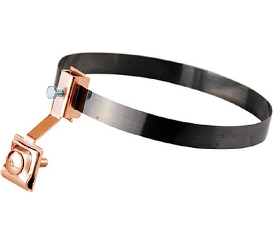 Универсальный держатель молниепроводника на трубе ф0-200 мм Protectpro нерж полоса, держатель медь 4033Cu 1