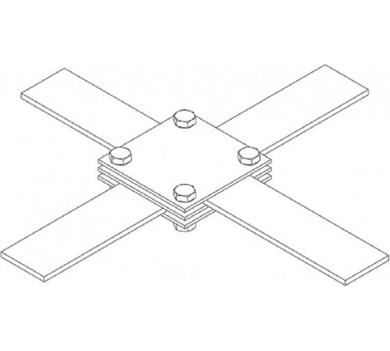 Соединительный зажим Protectpro полоса/полоса (3 пластины 80x80 мм) нерж. 6008Inox