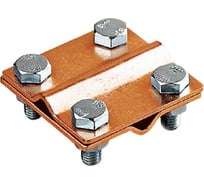 Соединительный крестовой зажим Protectpro прут-прут (2 пластины 56x56 мм для круга ф8-10 мм и полосы 25/30 мм), медь 6009CU