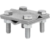 Соединительный крестовой зажим Protectpro прут-прут (3 пластины 56x56 мм для круга ф8-10 мм и полосы 25/30 мм), нерж 6010Inox