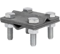 Соединительный крестовой зажим Protectpro прут-прут (3 пластины 56x56 мм для круга ф8-10 мм и полосы 25/30 мм), оцинк. 6010