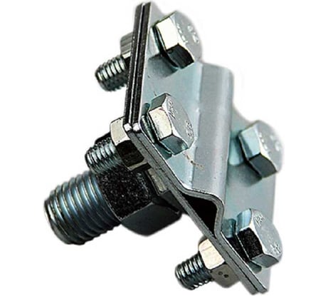 Зажим прута на штыре Protectpro (2 пластины 57x57 мм), оцинк. сталь 6014