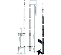 Секционный стеновой молниеотвод EZETEK СМСПс-9,5/3 82152