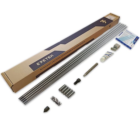 Комплект заземления EZETEK CN – 7,5 7,5 метров, 16мм, 5х1500мм с насадкой SDS-max 60256