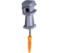 Держатель круглого проводника EZETEK 6-8мм серый, высота 36мм, пластик с дюбелем 38мм 70138