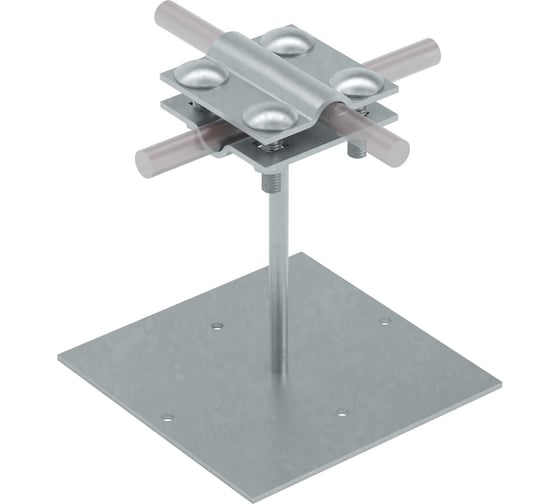 Приклеиваемый держатель Система КМ с крестообразным соединителем для прутка D5-12 мм и полосы до 20 мм H90 мм INOX304 MA0494 PDX-H90-D5-12-B20 INOX304 1