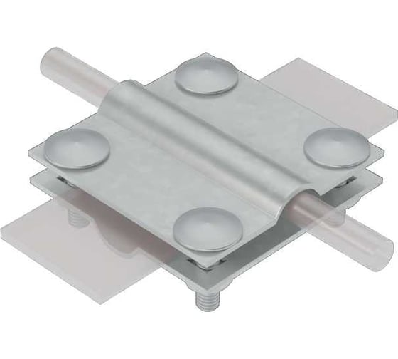 Соединитель крестообразный Система КМ для прутка D8-12 мм и полосы до 50 мм, с 2 пластинами INOX304 2XS-D8-12-B50 INOX304