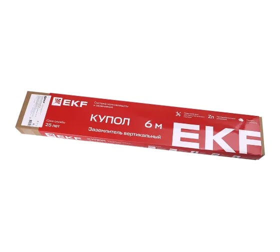 Заземлитель EKF вертикальный безмуфтовый 6 м (6x1000 мм) TDZ gc-28600