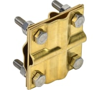 Зажим заземления IEK крестообразный, полоса/пруток-полоса/пруток, латунь ZGC13-40-1-16-40