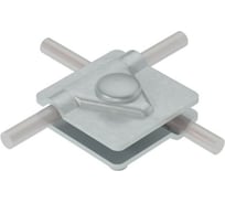 Универсальный соединитель для прутка D5-10 мм с 2 пластинами 50х50 мм Система КМ AURAFORT ZN MA0276 2US-D5-10 ZN